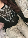 Top tattoo print long sleeve Gothic