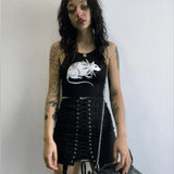 Rat black crop top Gothic Grunge