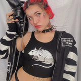 Rat black crop top Gothic Grunge