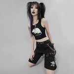 Rat black crop top Gothic Grunge