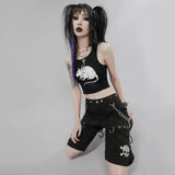 Rat black crop top Gothic Grunge