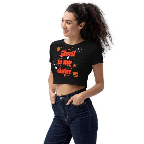 Avril is my sister - Organic Crop Top METALLINE MATHERS
