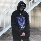 Butterfly Print Hoodie Oversized METALLINE MATHERS