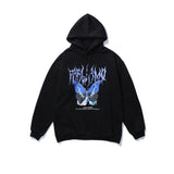 Butterfly Print Hoodie Oversized METALLINE MATHERS