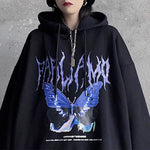 Butterfly Print Hoodie Oversized METALLINE MATHERS