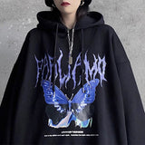 Butterfly Print Hoodie Oversized METALLINE MATHERS