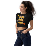 Dolly is my mom - Organic Crop Top METALLINE MATHERS
