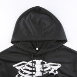 Gothic Skull Printing Crop Sweatshirts METALLINE MATHERS