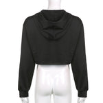 Gothic Skull Printing Crop Sweatshirts METALLINE MATHERS
