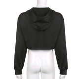 Gothic Skull Printing Crop Sweatshirts METALLINE MATHERS