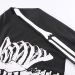 Gothic Skull Printing Crop Sweatshirts METALLINE MATHERS