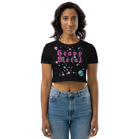 Heavy girl - Organic Crop Top METALLINE MATHERS