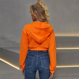 Mini neon orange hoodies Women METALLINE MATHERS