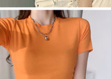 Orange Crop Top T-Shirt METALLINE MATHERS