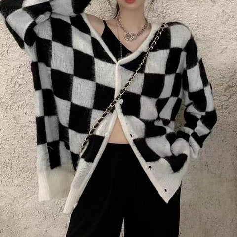 Oversize Cardigan Vintage V-neck METALLINE MATHERS