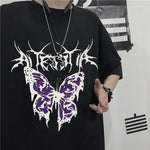 Oversized T-Shirt Unisex Punk Butterfly METALLINE MATHERS