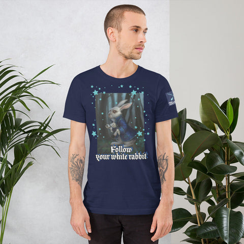 T-Shirt Short-Sleeve Unisex - White rabbit METALLINE MATHERS